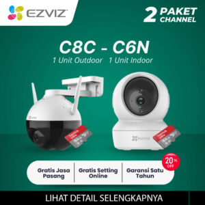 Paket CCTV EZVIZ 2 Channel Ezviz C8C-Ezviz C6N
